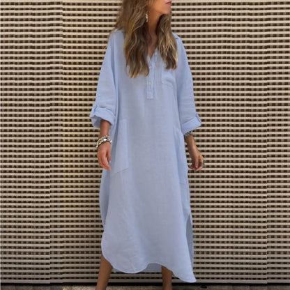 🌸Spring Specials💐 Women’s Casual Solid Color Long Sleeve Dress with Pockets