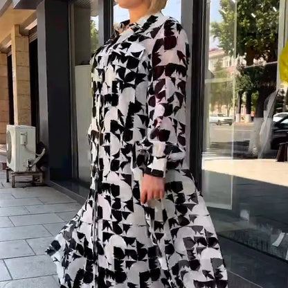 🌸Spring Specials🌸 Women’s Elegant Abstract Pattern Flowy Dress