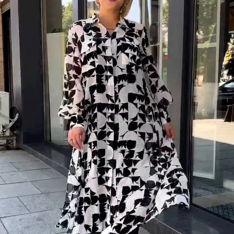 🌸Spring Specials🌸 Women’s Elegant Abstract Pattern Flowy Dress