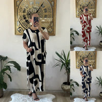 🌸Spring Specials💐 Women's Trendy Print Short Sleeve Loose Fit Dress