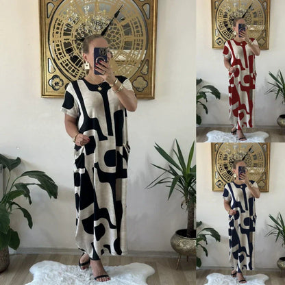 🌸Spring Specials💐 Women's Trendy Print Short Sleeve Loose Fit Dress