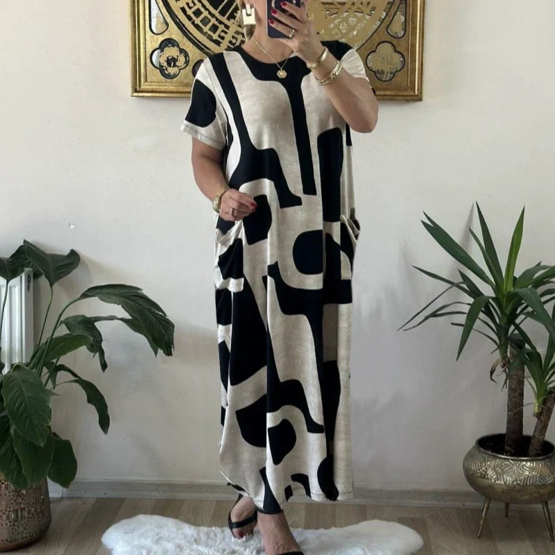🌸Spring Specials💐 Women's Trendy Print Short Sleeve Loose Fit Dress