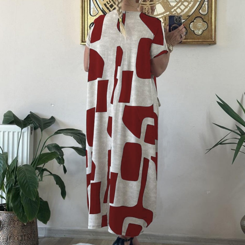 🌸Spring Specials💐 Women's Trendy Print Short Sleeve Loose Fit Dress