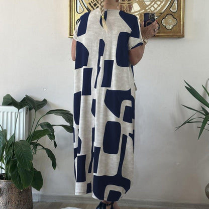🌸Spring Specials💐 Women's Trendy Print Short Sleeve Loose Fit Dress