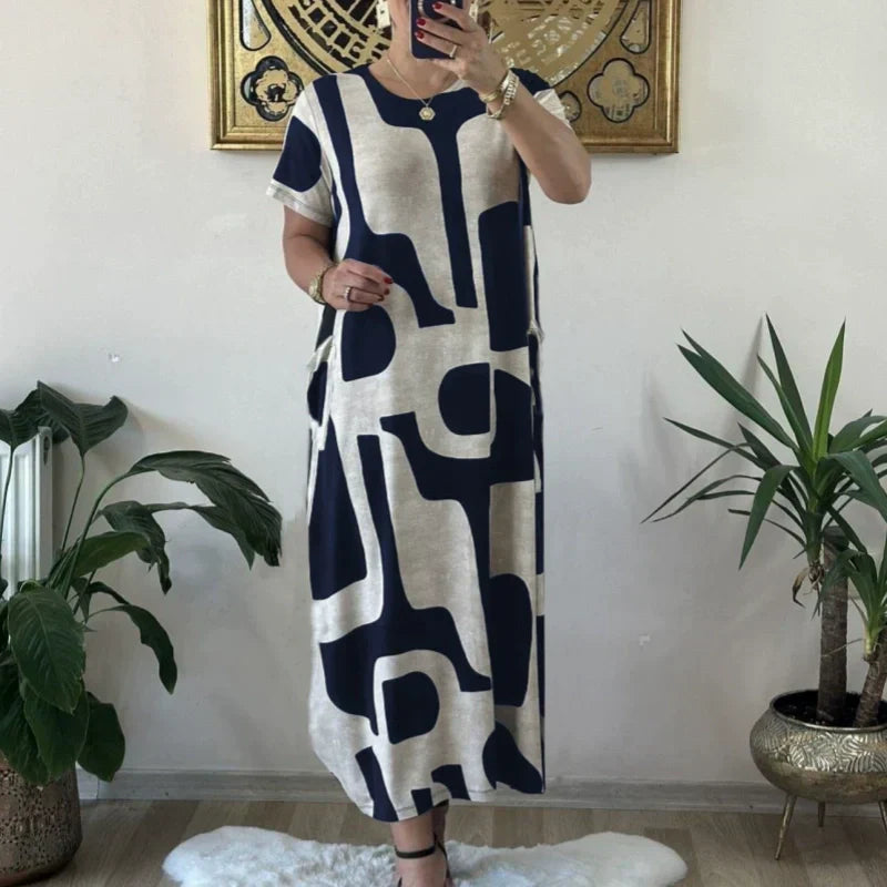 🌸Spring Specials💐 Women's Trendy Print Short Sleeve Loose Fit Dress