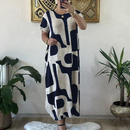 🌸Spring Specials💐 Women's Trendy Print Short Sleeve Loose Fit Dress