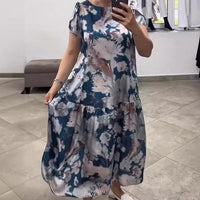 🌸Spring Specials💐 Loose Round Neck Short Sleeve Floral Dress