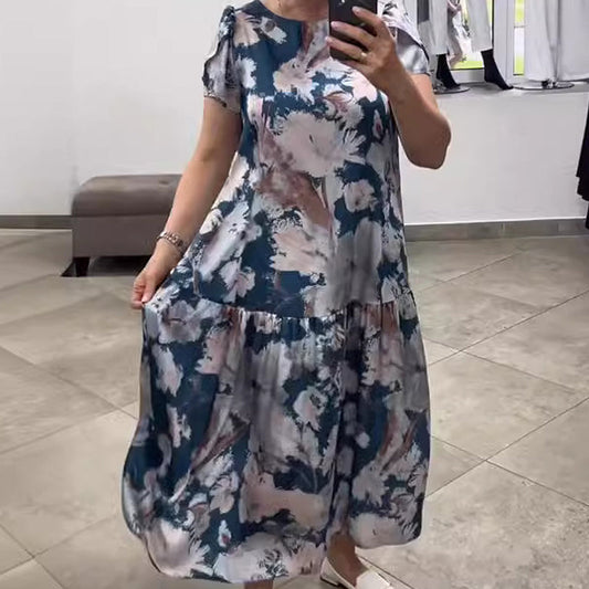 🌸Spring Specials💐 Loose Round Neck Short Sleeve Floral Dress