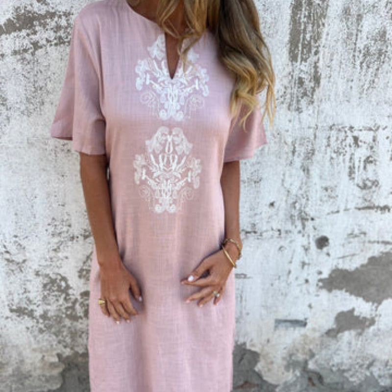 🌸Spring Specials💐 Women's Printed Casual V-Neck Short Sleeve Dresses