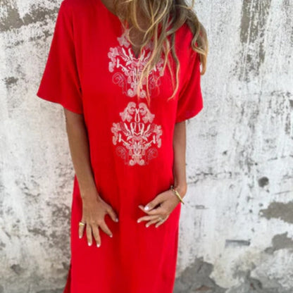 🌸Spring Specials💐 Women's Printed Casual V-Neck Short Sleeve Dresses