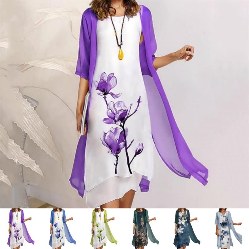 🌸Spring Specials💐 Women's Two-Piece Floral Print Suit Dress