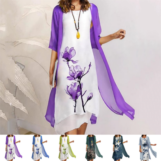 🌸Spring Specials💐 Women's Two-Piece Floral Print Suit Dress
