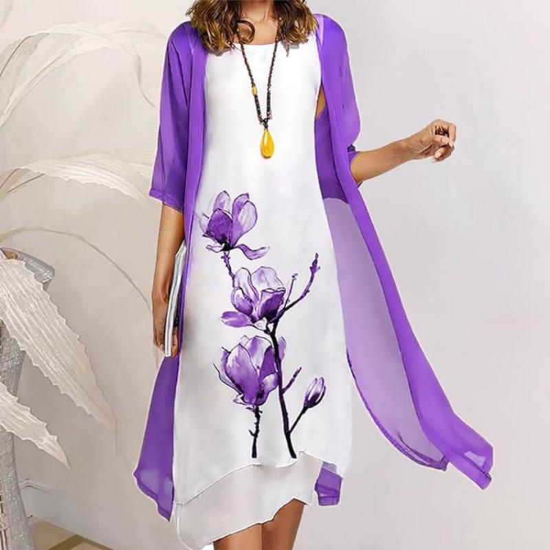 🌸Spring Specials💐 Women's Two-Piece Floral Print Suit Dress
