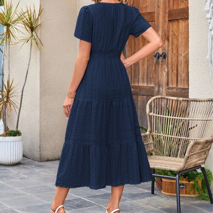 🌸Spring Specials💐 Women's Casual Summer Short-Sleeve V-Neck Long Dresses