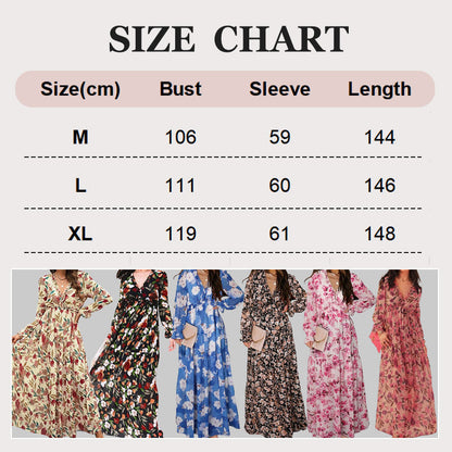 🌸Spring Specials💐 Women's Floral V-Neck Long Sleeve Flowy Dress