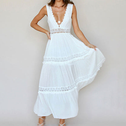 🌸Spring Specials💐 V-Neck Lace Back Maxi Dress