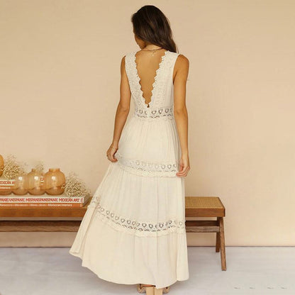 🌸Spring Specials💐 V-Neck Lace Back Maxi Dress