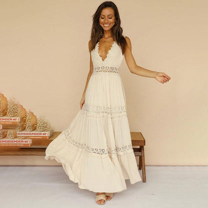 🌸Spring Specials💐 V-Neck Lace Back Maxi Dress