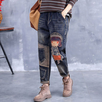 🌸Spring Specials💐 Relaxed-Fit Retro Embroidered Harem Pants