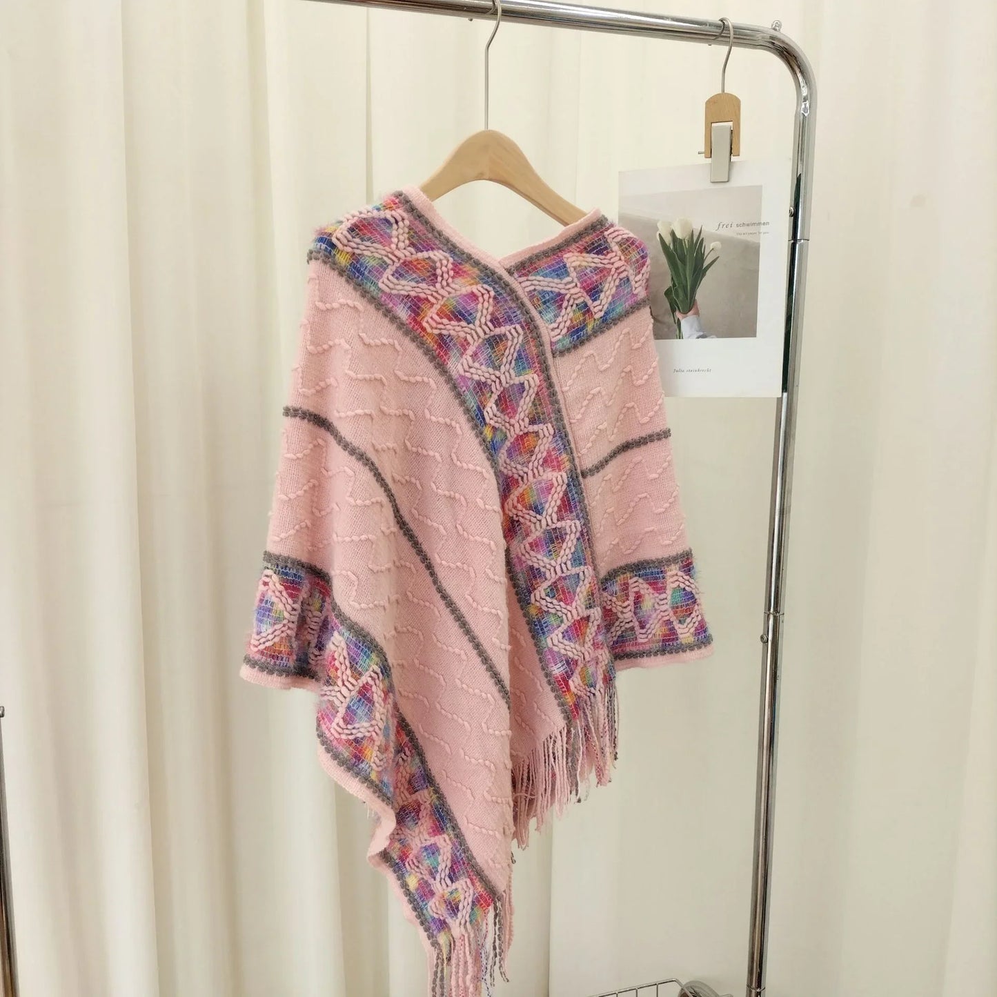 🌸Spring Specials💐 Ethnic Style Tassel Knitted Poncho