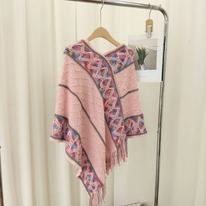 🌸Spring Specials💐 Ethnic Style Tassel Knitted Poncho