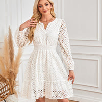 🌸Spring Specials💐 Women's V-Neck Long Sleeve Hollow Out Dress