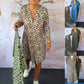 🌸Spring Specials💐 Women's Loose V-Neck Leopard Print Dress