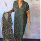 🌸Spring Specials💐 Women's Loose V-Neck Leopard Print Dress
