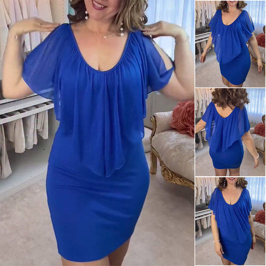 🌸Spring Specials🌸 Women's Multi-Wear Solid Color Deep V-Neck Chiffon Casual Dresses