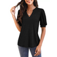 🌴Summer Specials🌴Women's V-Neck Casual Puff Short Sleeve Top Elegant T-Shirt