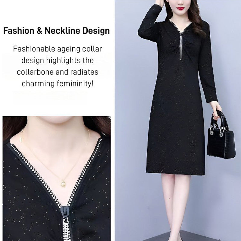 🌸Spring Specials💐 Glitter Slim Fit Half Zipper Dress