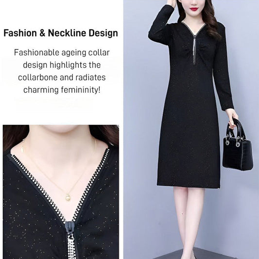 🌸Spring Specials💐 Glitter Slim Fit Half Zipper Dress