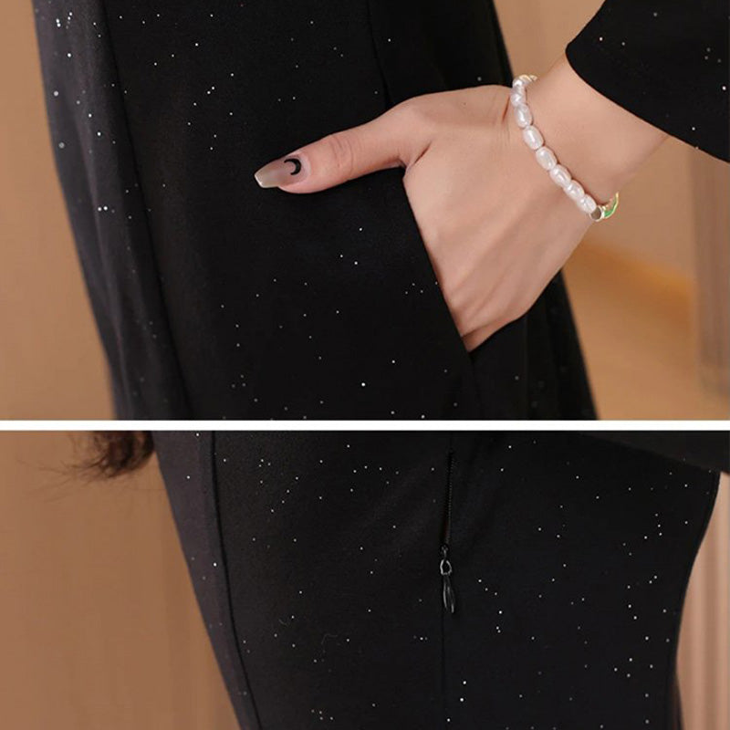 🌸Spring Specials💐 Glitter Slim Fit Half Zipper Dress