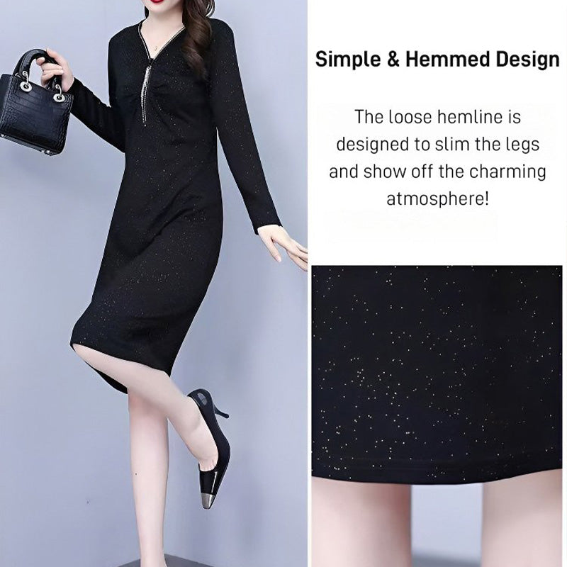 🌸Spring Specials💐 Glitter Slim Fit Half Zipper Dress