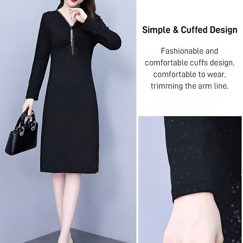 🌸Spring Specials💐 Glitter Slim Fit Half Zipper Dress