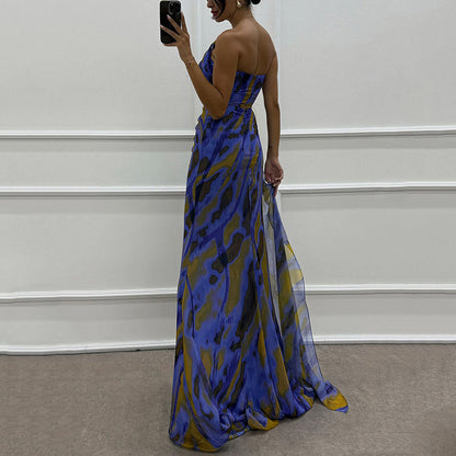🌸Spring Specials💐 Women's Vibrant One-Shoulder High-Slit Maxi Dress