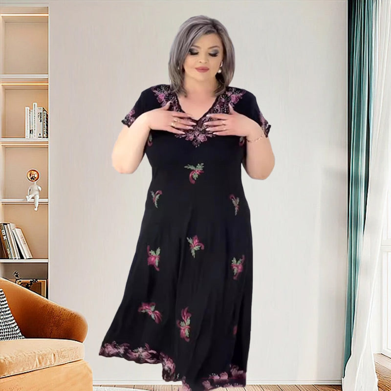 🌸Spring Specials💐 Plus Size V Neck Flowy Midi Dress