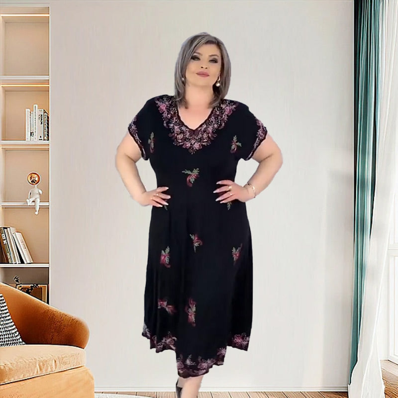 🌸Spring Specials💐 Plus Size V Neck Flowy Midi Dress
