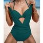 🌸Spring Specials💐 Women's Tie Solid Color Swimsuit 2-PCS Set
