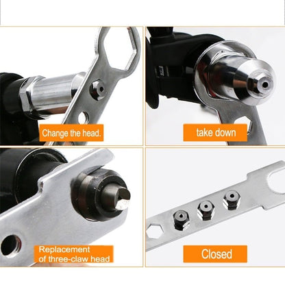 💯 Professional Rivet Gun Adapter Kit with 4Pcs Different Matching Nozzle Bolts