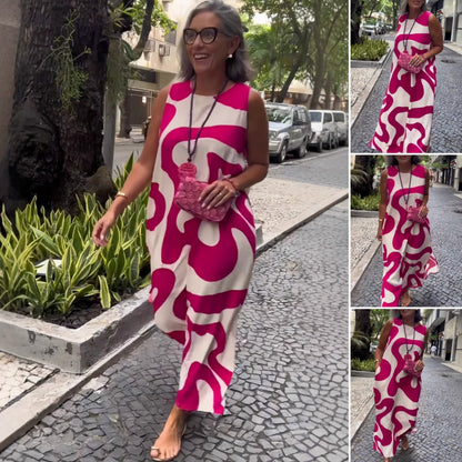 🌸Spring Specials💐 Round Neck Printed Sleeveless Casual Fashion Dresses