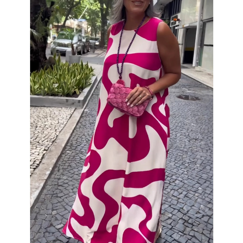🌸Spring Specials💐 Round Neck Printed Sleeveless Casual Fashion Dresses
