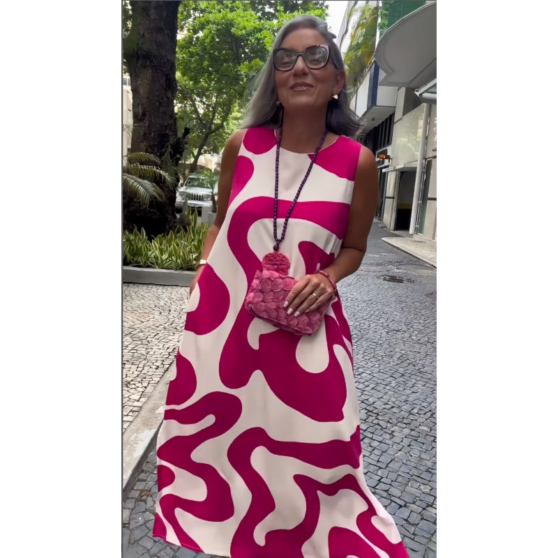 🌸Spring Specials💐 Round Neck Printed Sleeveless Casual Fashion Dresses