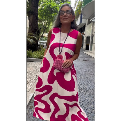 🌸Spring Specials💐 Round Neck Printed Sleeveless Casual Fashion Dresses