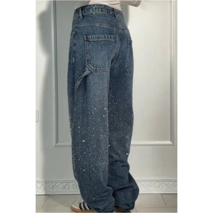 ⏳Time-limited Special⏰Women's Straight Jeans with Rhinestones