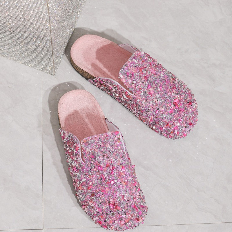 💯Spring Specials🎉 Women's Comfortable Casual Sequin Cork Slippers
