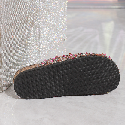 💯Spring Specials🎉 Women's Comfortable Casual Sequin Cork Slippers