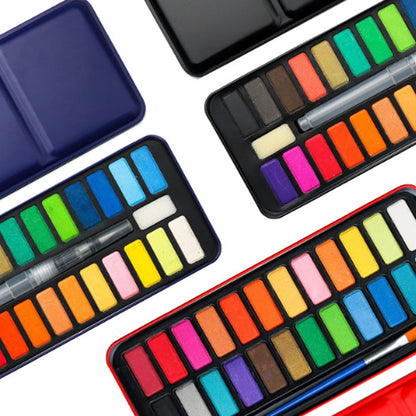🌈Coloring a white drawing🌈 Watercolor Paint Set with Tin Box