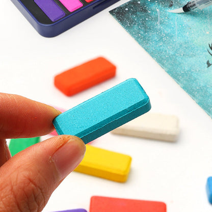 🌈Coloring a white drawing🌈 Watercolor Paint Set with Tin Box