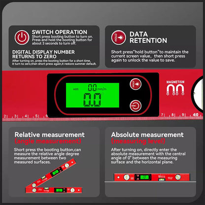 ⏳Time-limited Special⌛ Multi-Function High Precision Magnetic Level with LCD Digital Display